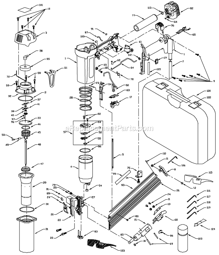 Porter Cable CDA250 (Type 1) Bammer 15ga Da Nail Power Tool Page A Diagram